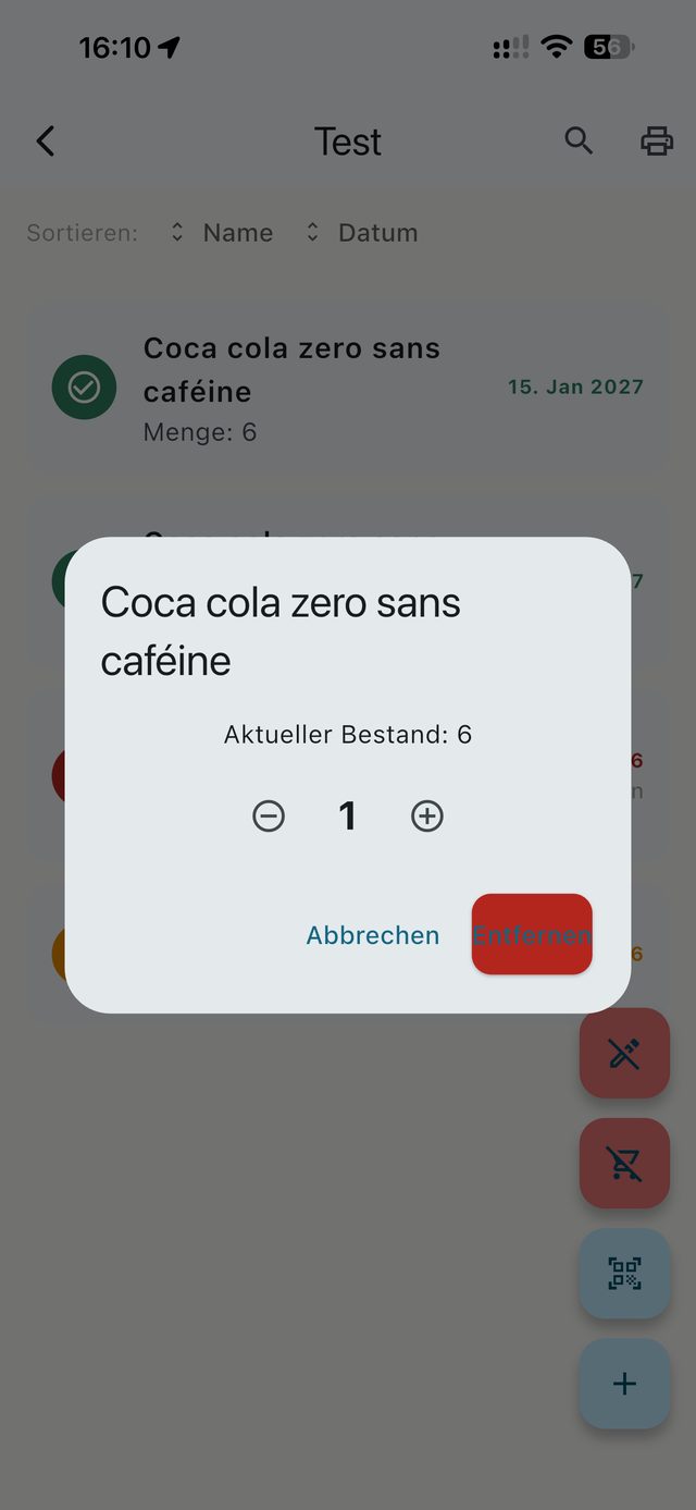 Menge beim Ausbuchen bestätigen