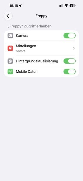 Benötigte Freigaben