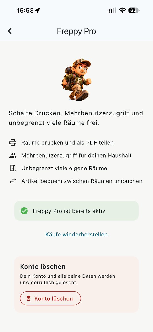 Konto löschen