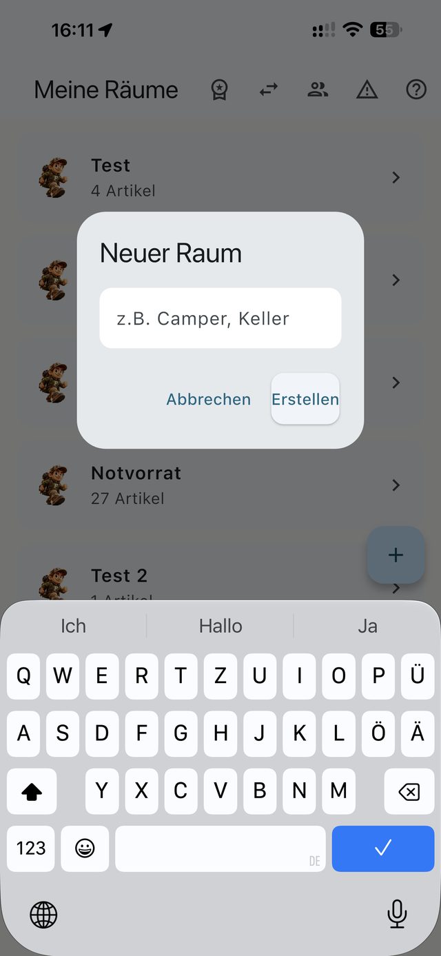 Neuen Raum anlegen